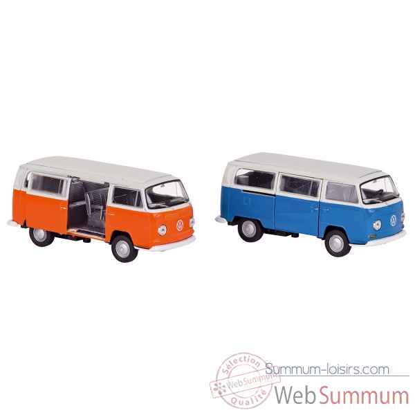 Lot 2 autocars en metal volkswagen bus (1972) 1:34-39 a retrofriction Goki -12225